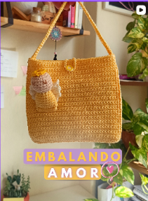 Post de bolsa de crochê