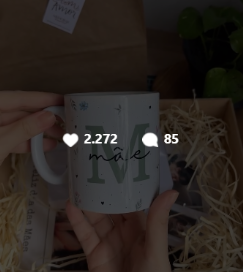 Post de caneca personalizada de Dia das Mães com 2.272 curtidas